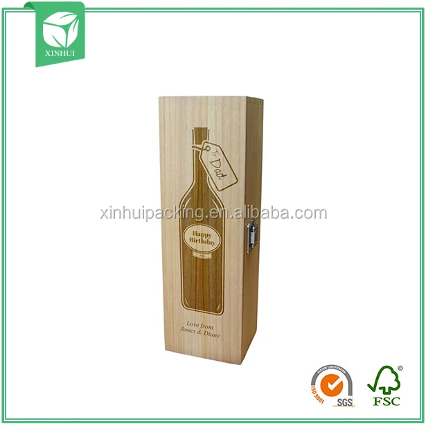 Custom Wooden Wine Packaging Boxes Champagne Bottle Box