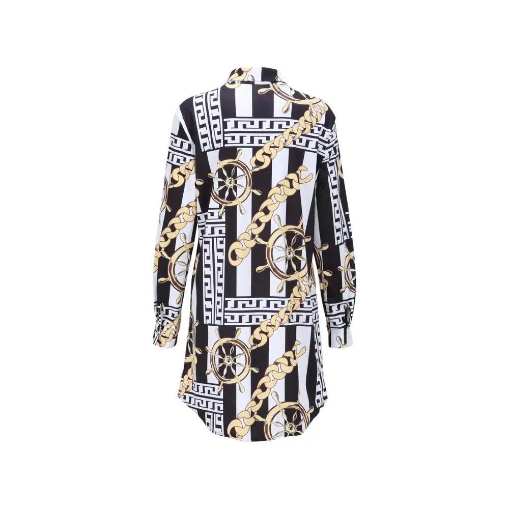 
Euramerican women clothing new arrival printed striped blouse popular series shirtdress women blouse dress 