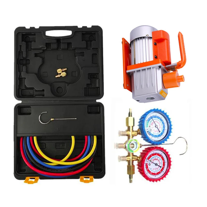 R410 AC manifold gauge set and vacuum pump 5cfm