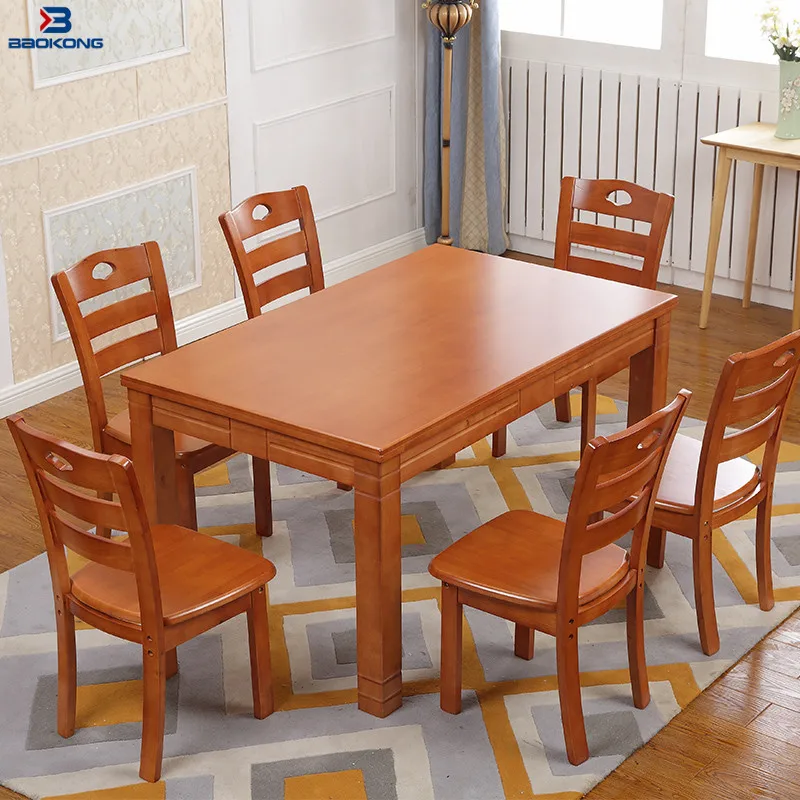 Western Restaurant Solid Wood Dining Table And Chair