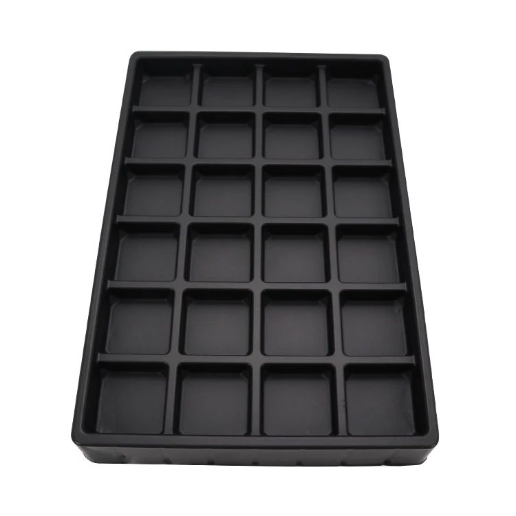 
Custom 24 Cavity Black PS Plastic Blister Insert Trays For Chocolate 