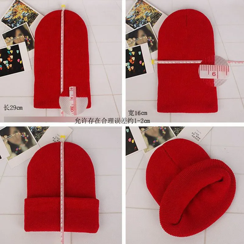 Hot selling acrylic wool hat fluorescent customized hat warm lovers winter knitted hat