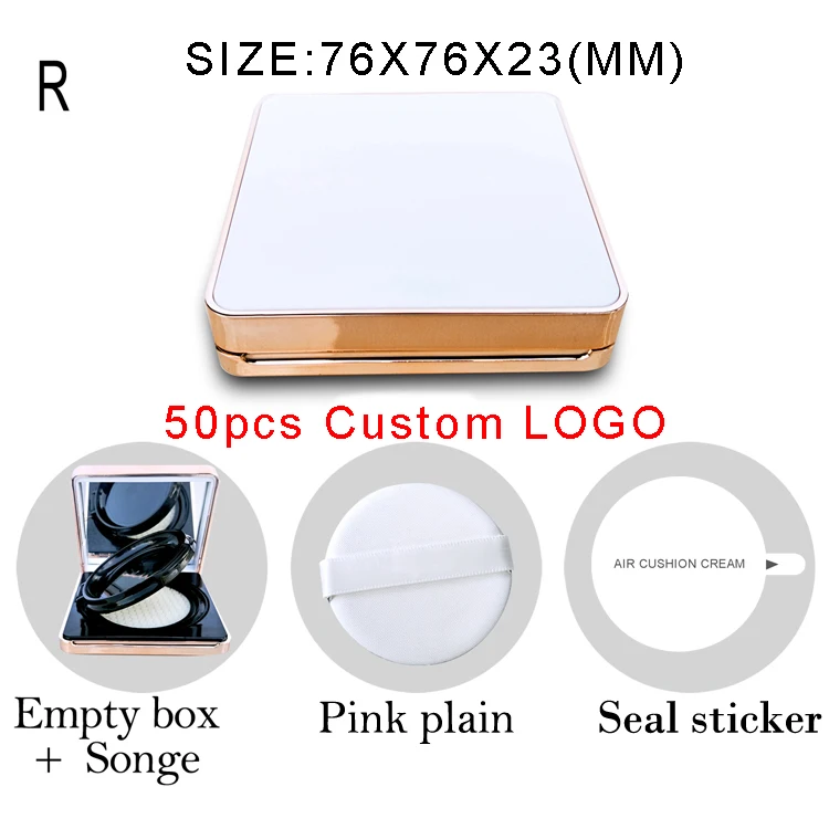 K in stock square case magnet open air cushion box for BB cream Foundation container with Mirror