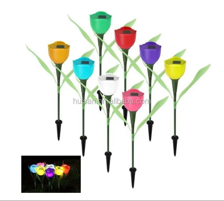 Hot sale Tulip lawn lamp LED outdoor lights solar garden light Tulip Landscape Flower Lamp Stake Lights