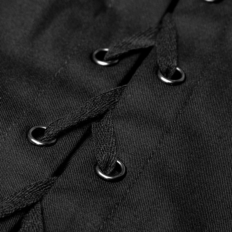 PY-251 Gothic dynasty U-shape cuff A-line waisted bat wing collar drawstring ladies shirt