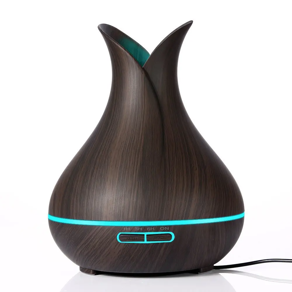 Custom logo wooden aroma Humidifier Ultrasonic Electronic Wood Grain Aromatherapy fragrance Essential Oil Diffuser