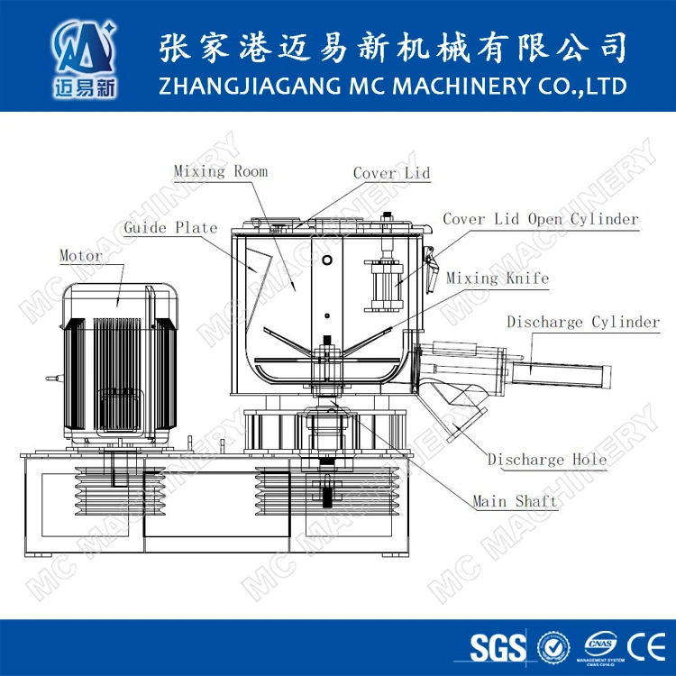 High Temperature Drying Mixer for Plastic Extruder