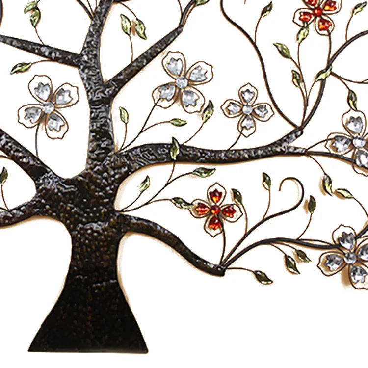 Outdoor large wrought iron wall art metal trees sculptures