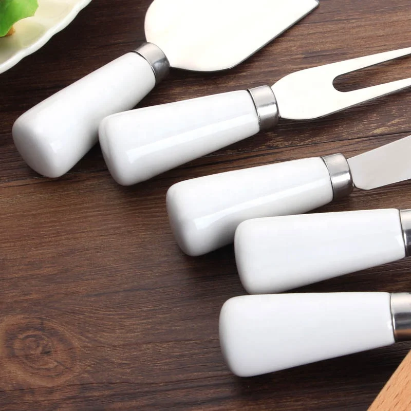 Wholesale cheese knife set cheese knife with porcelain handle