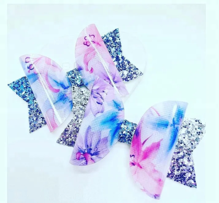 fashion flower design clear vinyl fabric for making hairbows