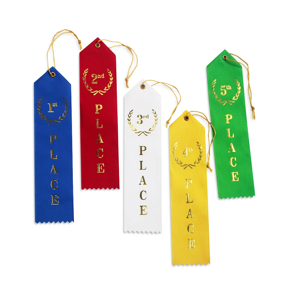 Wholesale Polyester Satin Ribbon Premium School Activity 1st 2nd 3rd Place Award Ribbons