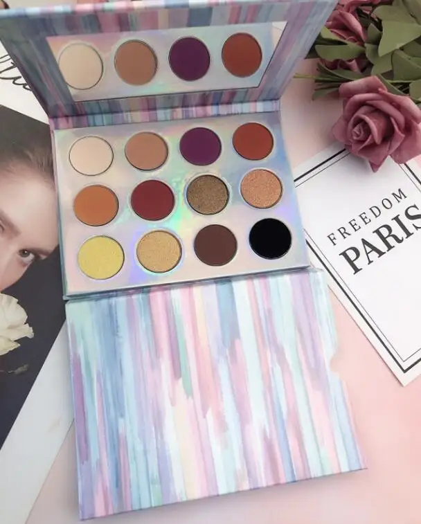 Палетка теней для век с логотипом под заказ 12 цветов масляная живопись цветные тени OEM косметика