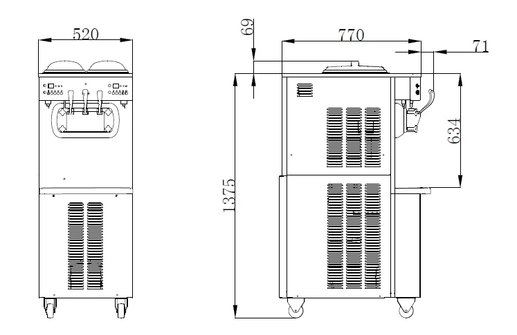Pasmo S970F sorbetes portable liquid nitrogen maker ice cream