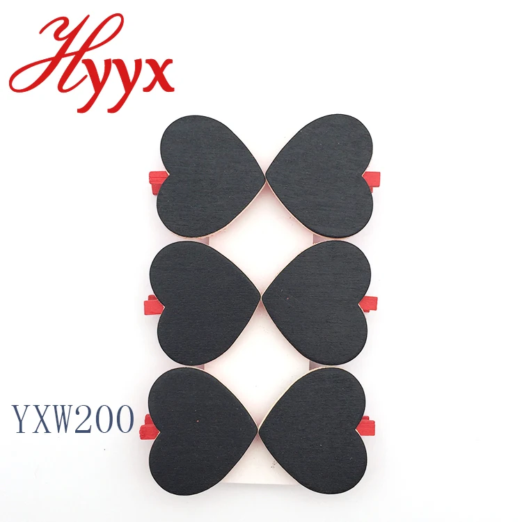 В форме сердца Канцелярские небольшие деревянные фотография примечание клип, мини доска клип