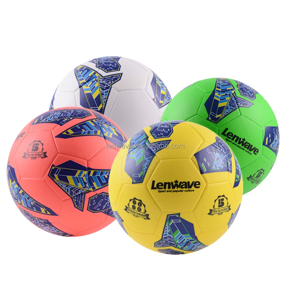 Lenwave branded soccer balls deflated packing thermal bonded custom soccer ball