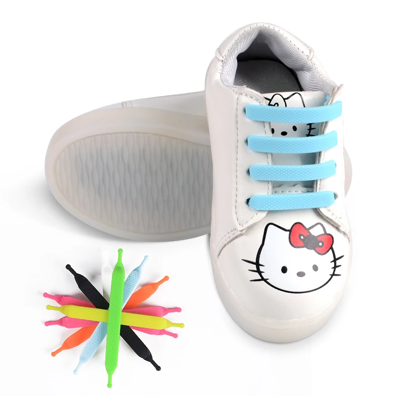 
custom design rubber silicone colorful shoelaces for holiday 