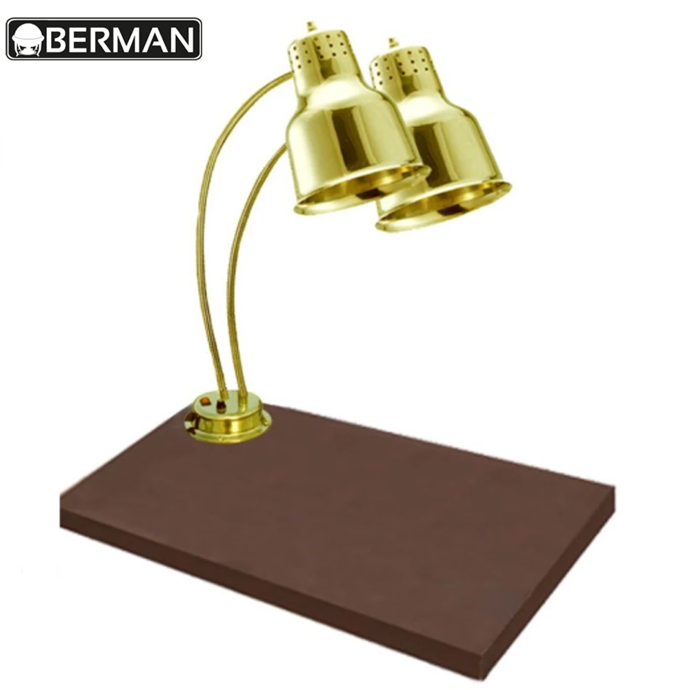 Modern battery powered marble base table top catering food warmer lamp, electric food warming lamp