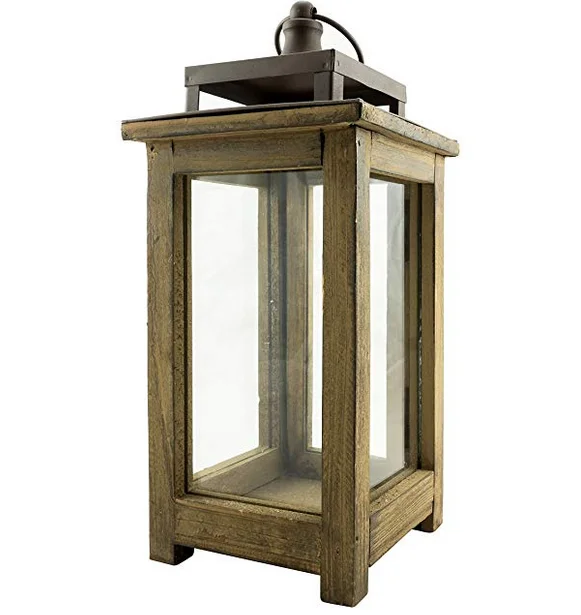 Christmas decorations use rustic grey wooden lantern ,Candle holder
