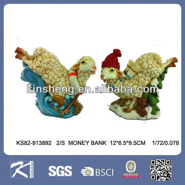 2015 символ нового года сувенир- смолы овец деньги банка