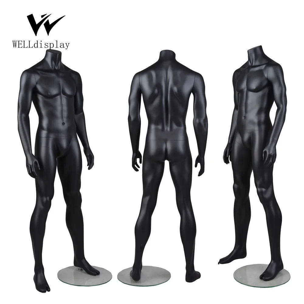Cheap Full Body Abstract Glossy Color Black Male Mannequin Male Manikin Dummy For Sale