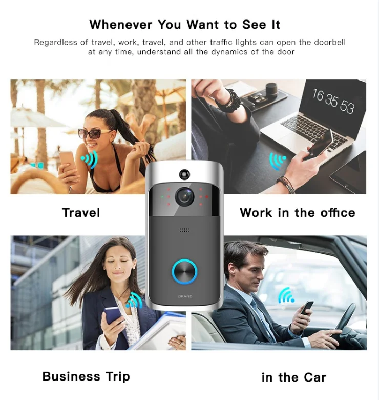 2022 горячая Распродажа домашний умный беспроводной дверной звонок с камерой Wi-Fi