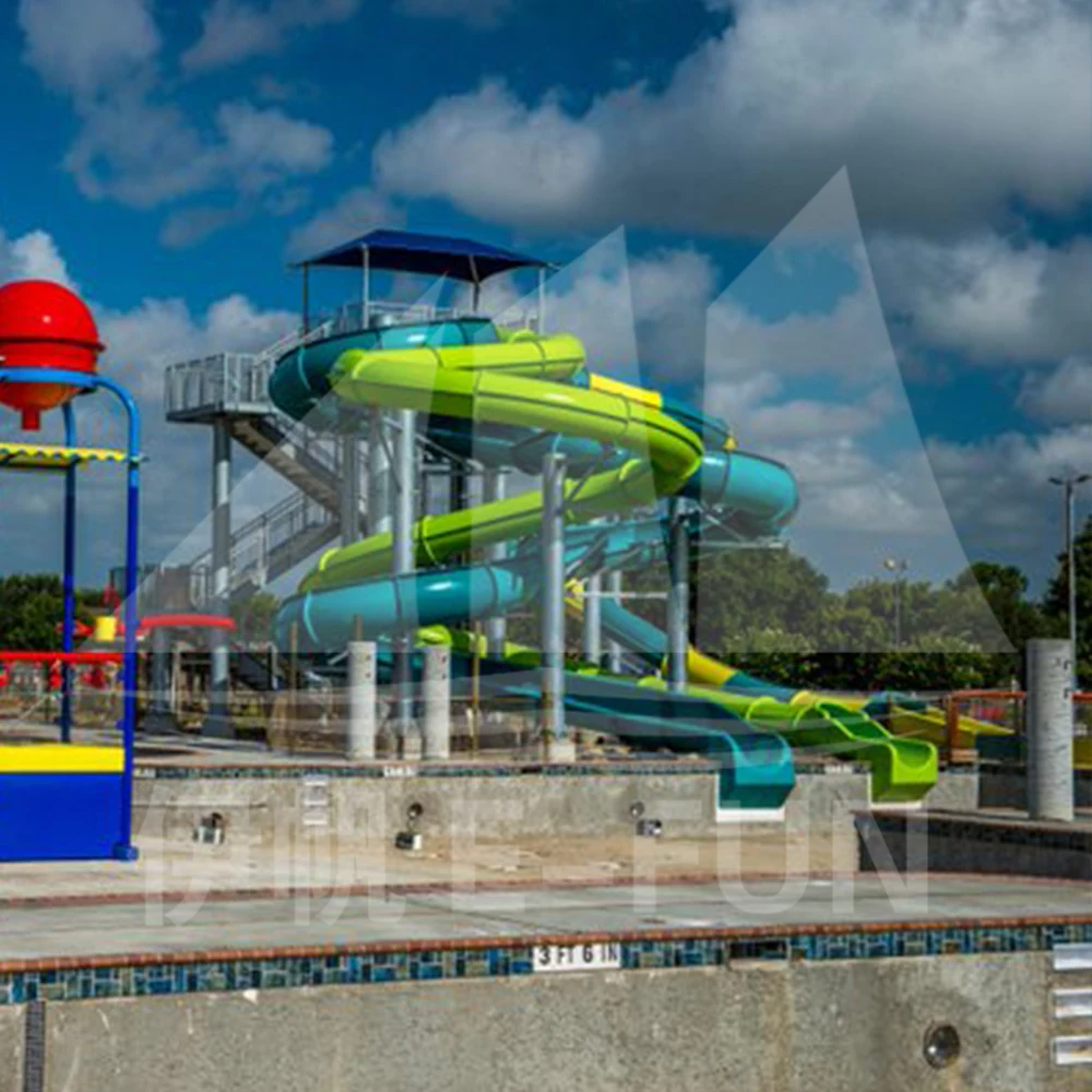 Bright Colors Profession Manufacture Fiberglass Water Slide Spiral Slide Swimming Pool for Sale