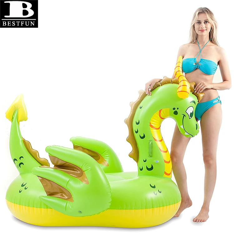 heavy duty vinyl inflatable storybook dragon pool float durable water lounge island swim party toys for adults & kids