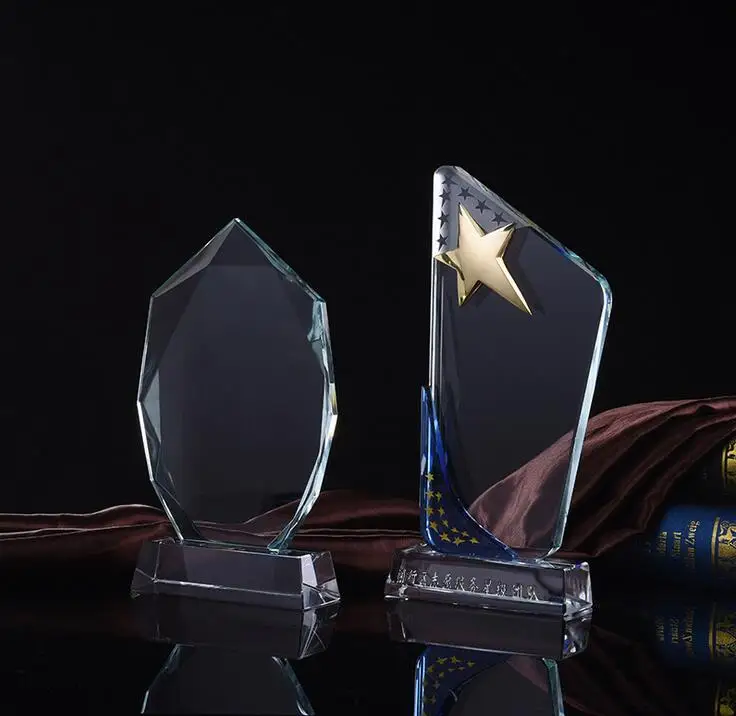 Newest Sale Simple Blank Design Ice Peak Manufacture Crystal Shield Trophy For Engraving Logo Souvenirs Award