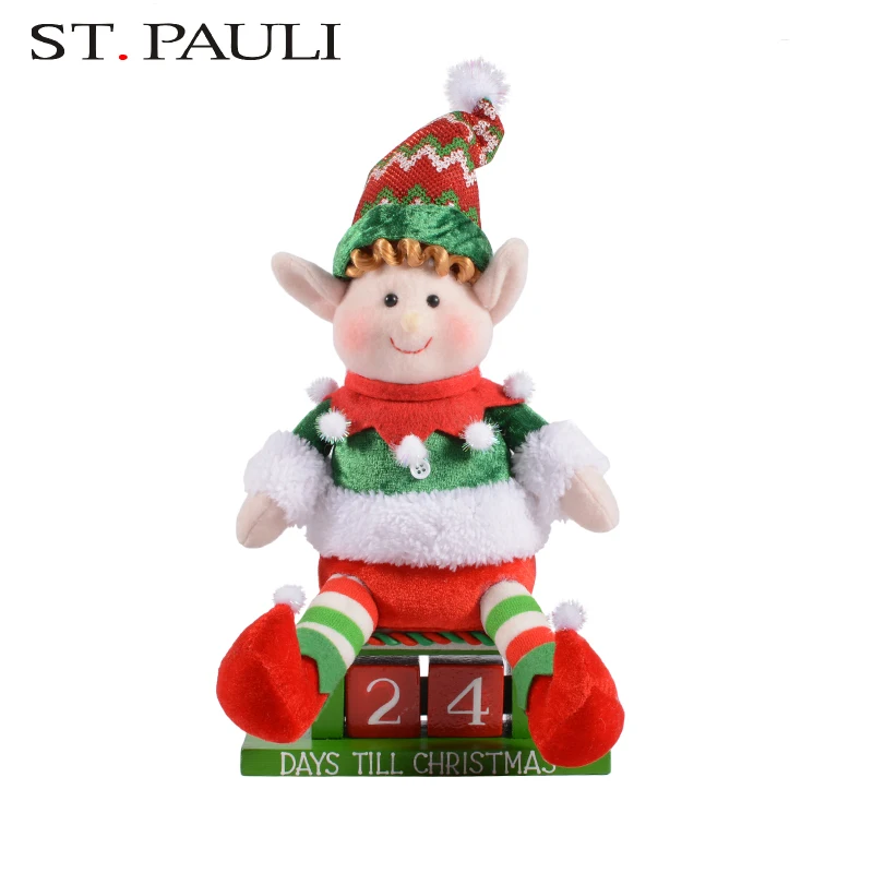 
 Рождество деревянные украшения стола эльф ткани Адвент-календарь для пользовательские  