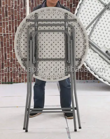 plastic folding bar round table/with locking pin to hold the panel/durable bar table for outdoor party use/80*110cm hot size set