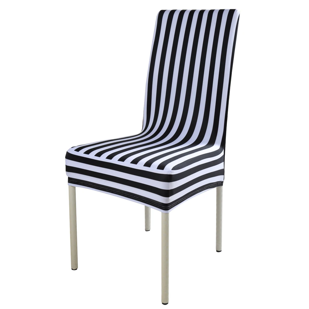 
spandex stretch half banquet white & black print chair cover for hotel restaurant home kitchen 