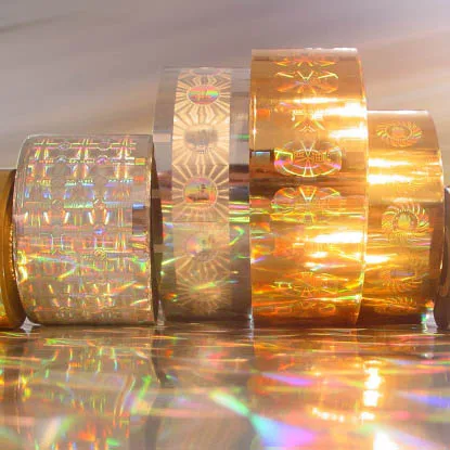 Holographic laser rainbow silver transfer stamping transparent foil