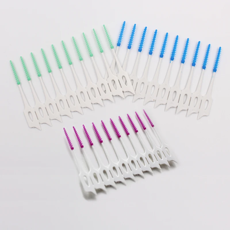 2024 High Quality Wholesale OEM Packing Colorful Food Grade Inter Dental Picks