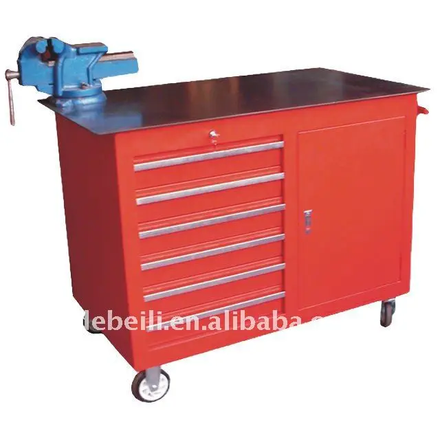 
heavy duty Workshop Portable steel storage Workbench With Table Vise 