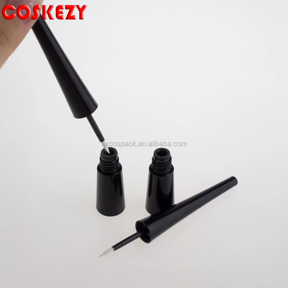 wholesale 3.5g Small Unique Eyeliner Plastic Black Tube,   Empty Black Eyeliner Custom Stick Tube Makeup Packaging