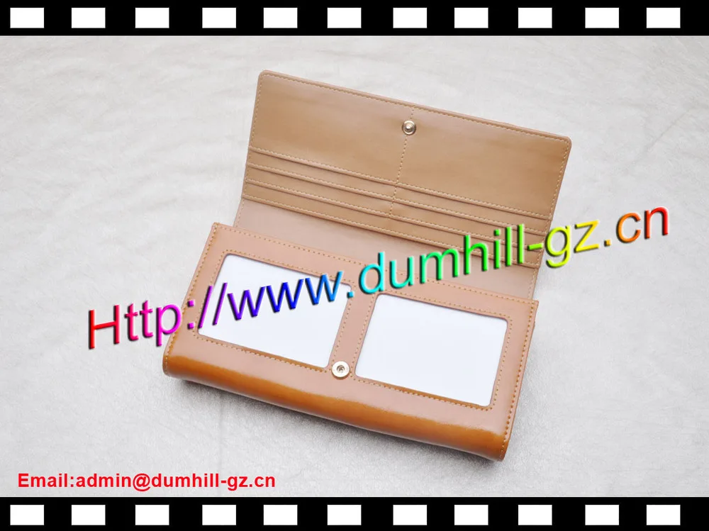 Latest lady purse with two clear window pockets and nice stitching for front body