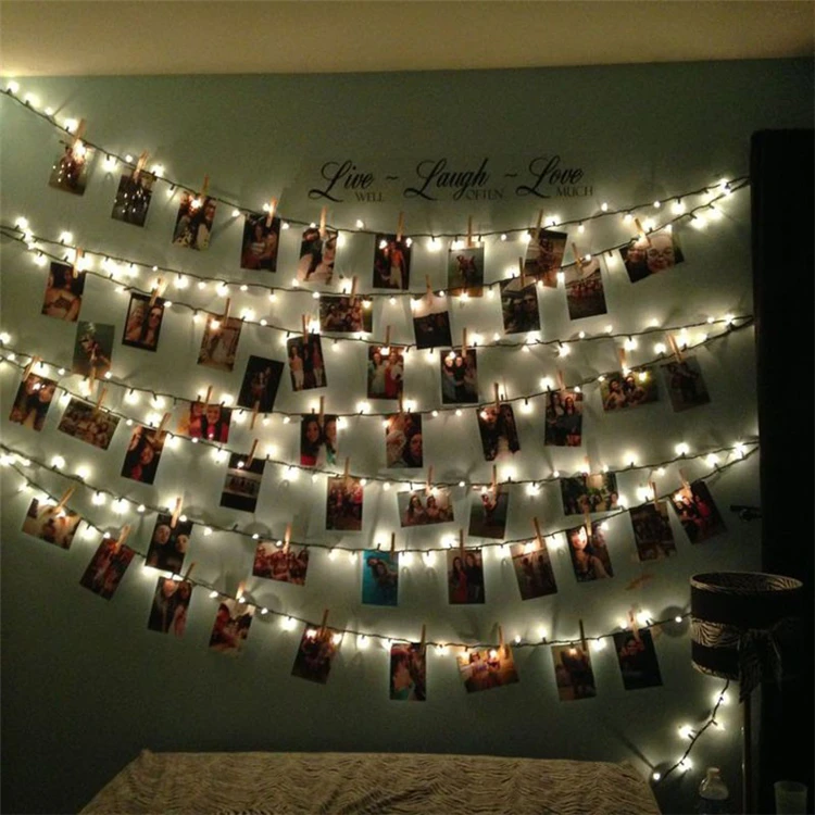 
20 LED Fairy Copper Wire Lights Inside Clear Clips LED Photo Clip String Lights 