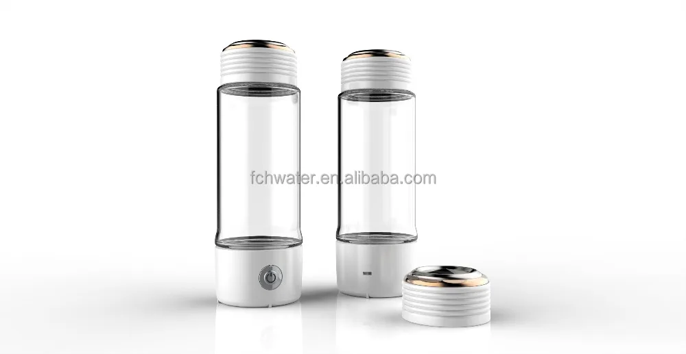 Transparent glass anti aging colorful light hydrogen water bottle machine hydrogen-rich water ionizer