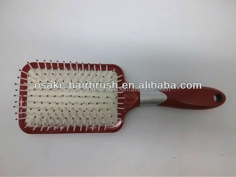 Может OEM большой нейлон щетка для волос, площадь щетка для волос с пластиковой ручкой