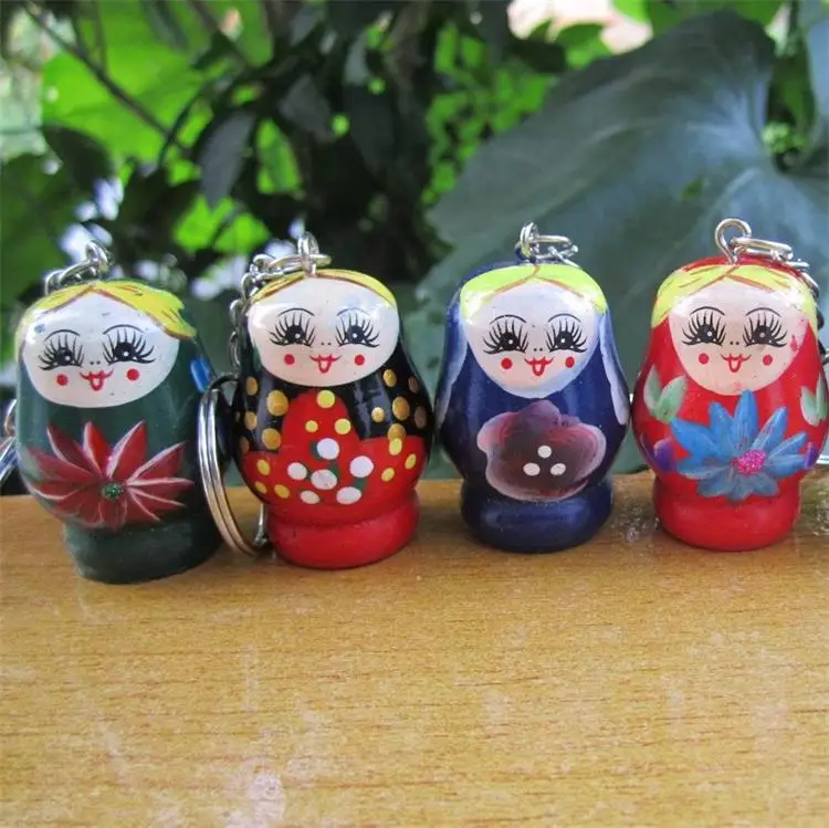 Cute Wooden Russian Doll Key chain