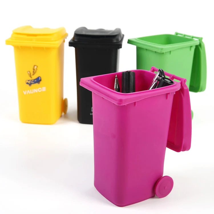 Promotional Gift Plastic Mini Recycling Cans, Custom Pencil Holder/