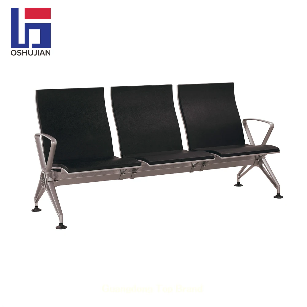 3-Seater Waiting Room Bench Chair SJ9090 Molded PU aluminum airport lounge seat terminal airport chair