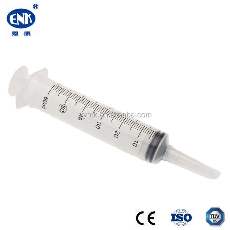 Одноразовый пластиковый шприц с катетеровым наконечником 60 куб. См