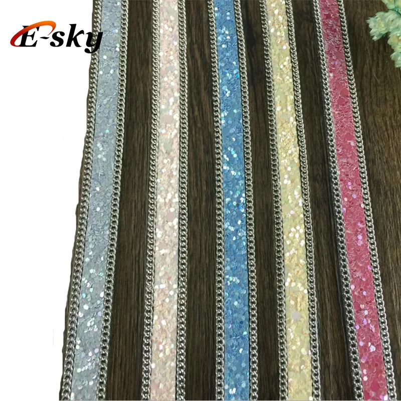 Hot sale cheap colorful comfortable accessories mental chain 10mm PU flat leather rope handle for bag