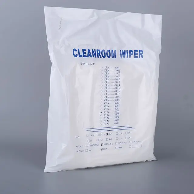 9 Inches Lint Free Industrial Use Cleanroom Polyester Wipes for Devices Cleaning