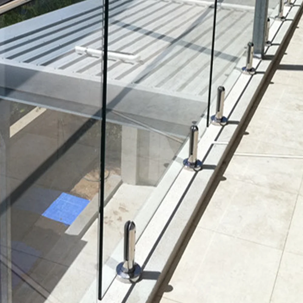 316 Inox Spigot glass balcony deck railing fence stainless steel support base for frameless glass balustrades