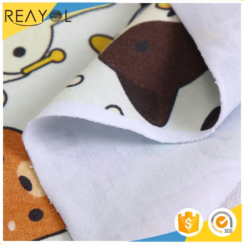 Selling  95% cotton 5% spandex fabric animal custom digital printing cotton jersey fabric for dress