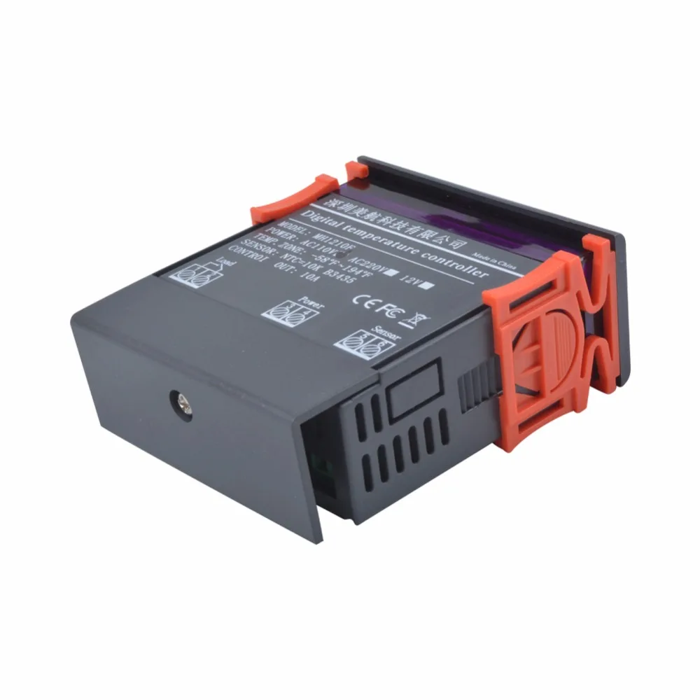 Миниатюрный регулятор температуры 12 В/10 А постоянного тока электронный термостат MH1210F светодиодный цифровой дисплей калибровка 58F-194F