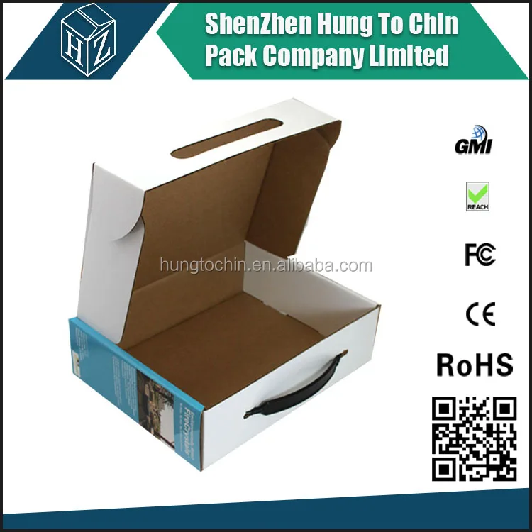 
3 ply corrugated paper cardboard suitcase box with handle 
