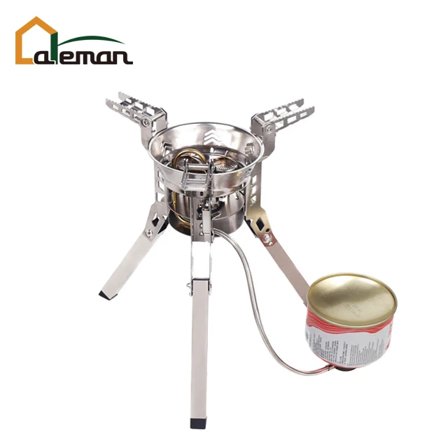 6800W High Power 3-Burner Camping/Hiking Bivouac Portable Inverted Butane Gas Stove Burner w/Folding Long Large Leg (Split Type)